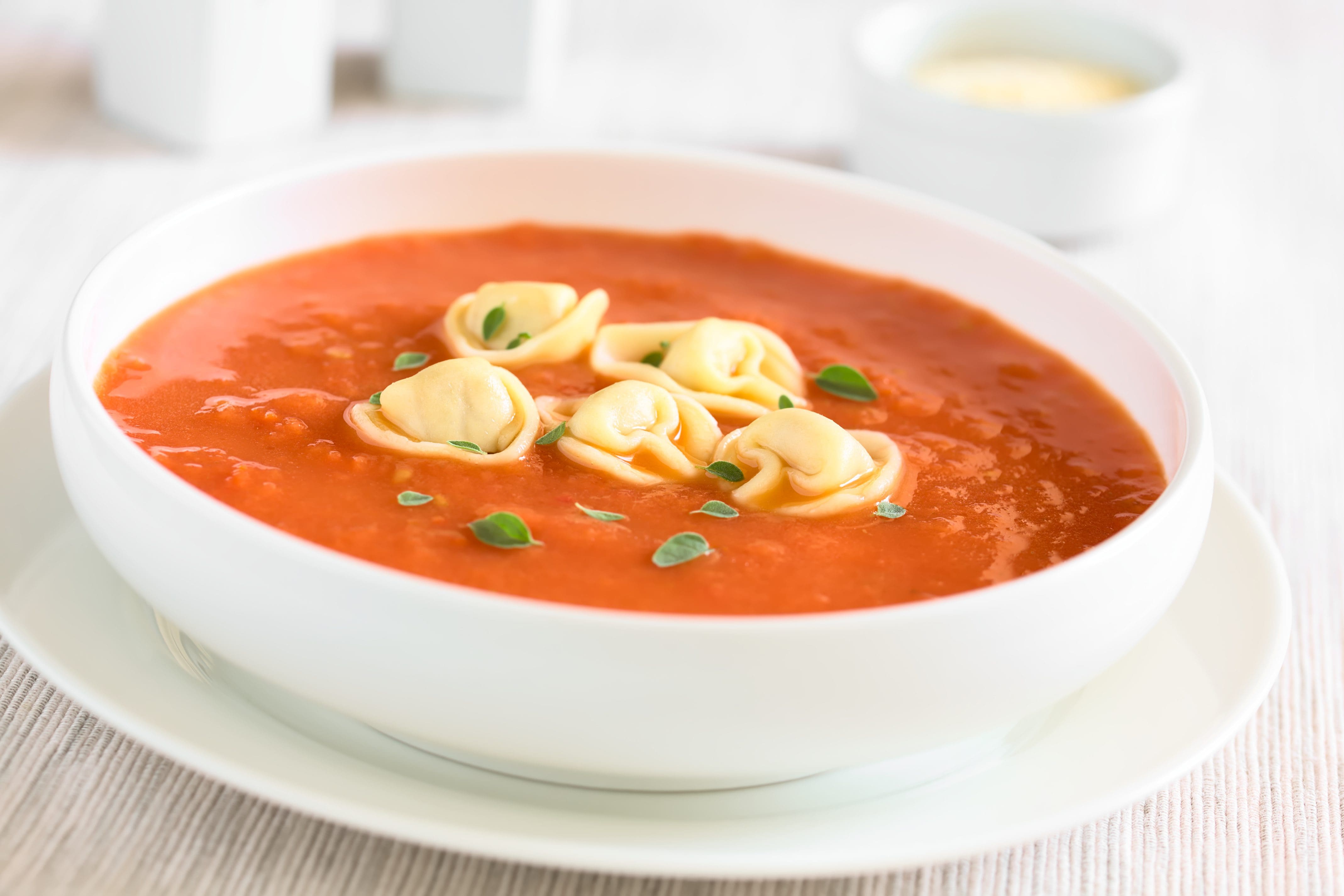 TOMATO SOUP with OREGANO & TORTELLONI